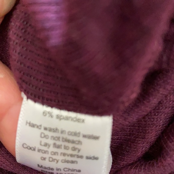 Anthropologie Bordeaux Thin Ribbed Boatneck top L - Picture 9 of 9